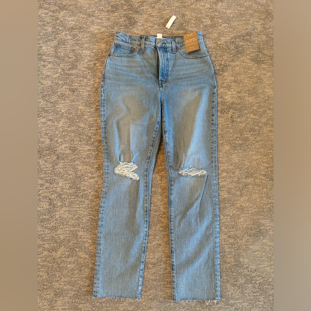 NEW Madewell perfect vintage distressed blue jeans W28